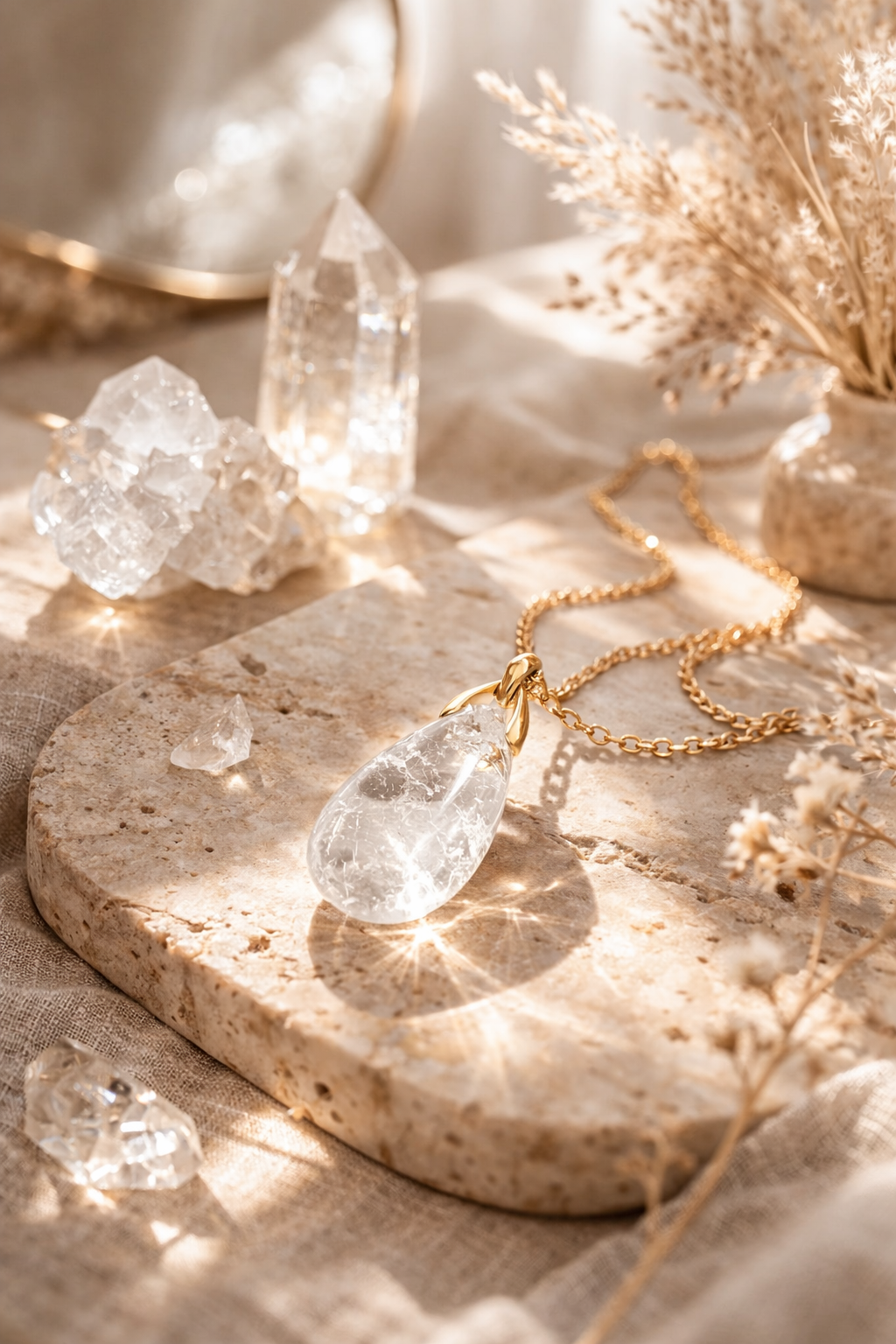 Collier Sautoir Cristal de roche