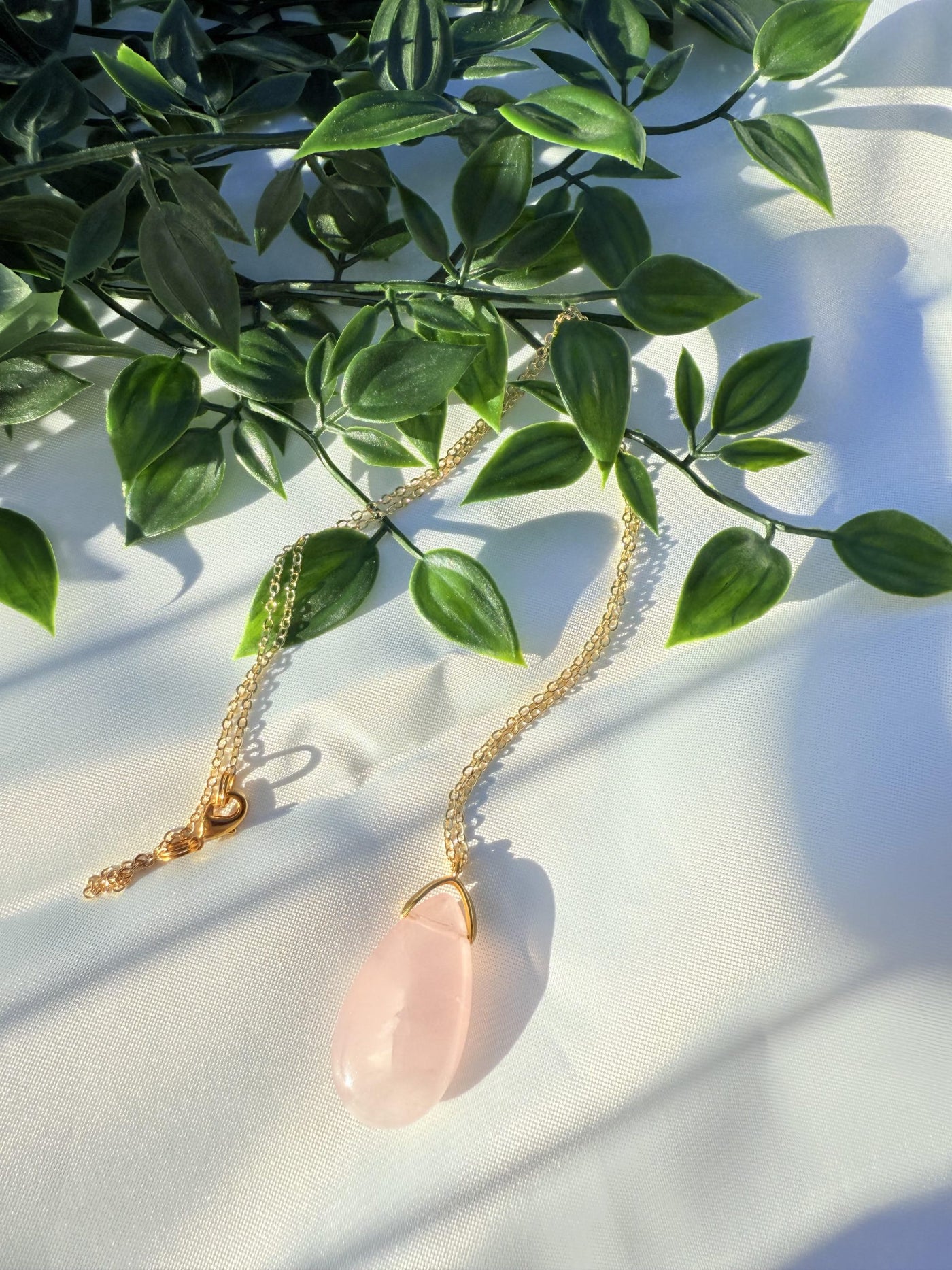 Collier Sautoir Quartz rose
